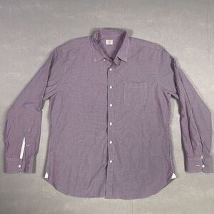 J. Crew Dress Shirt Men Sz 17 Gingham Checks‎ Casual Red/Blue Career Office